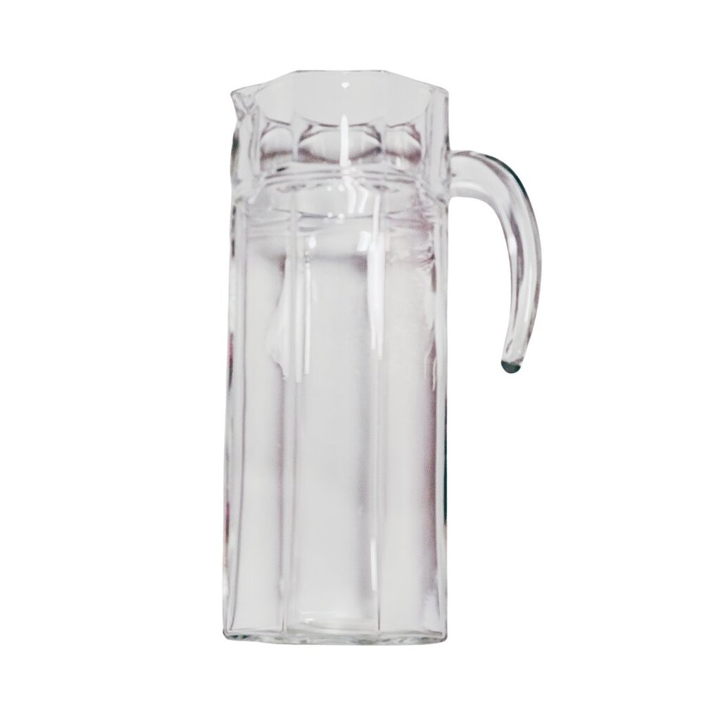 Vintage Tall Glass Octogonal Shape Juice Pitcher